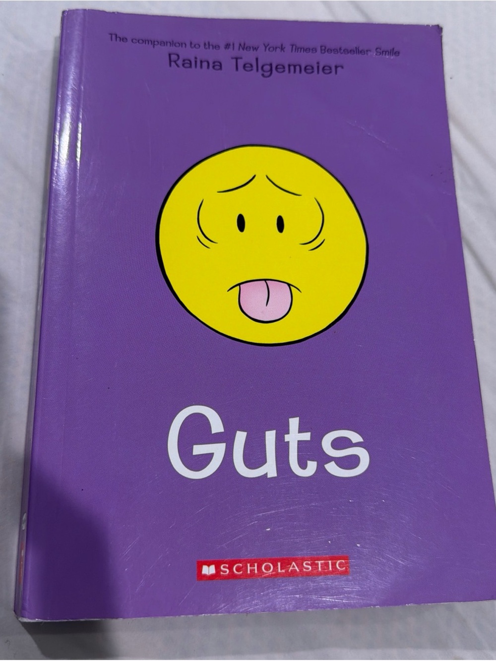 Raina Telgemeier "Guts" Paperback Book - Purple Cover